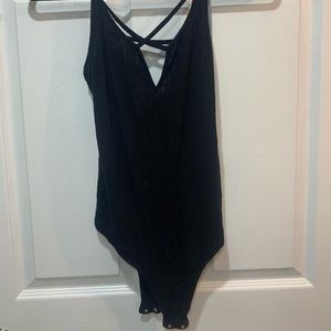 Black Criss Cross Bodysuit
